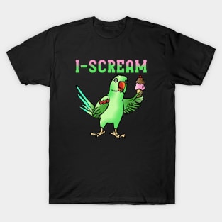 I-Scream Alexandrine Parakeet with Icecream T-Shirt